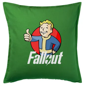 Fallout Vault Boy, Sofa cushion Green 50x50cm includes filling