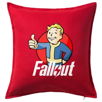 Fallout Vault Boy, Sofa cushion RED 50x50cm includes filling