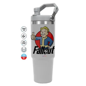 Fallout Vault Boy, ΓΚΡΙ χρώματος Θερμός Ανοξείδωτο 890ml (30oz) με χερούλι