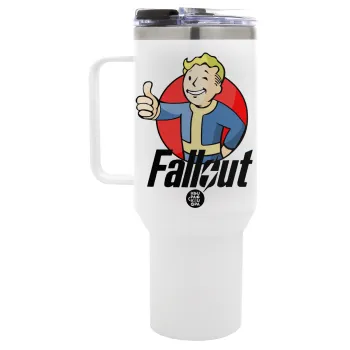 Fallout Vault Boy, Mega Tumbler με καπάκι, διπλού τοιχώματος (θερμό) 1,2L