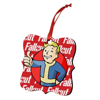 Fallout Vault Boy, Christmas ornament polygon wooden 7.5cm