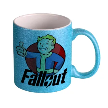 Fallout Vault Boy, Κούπα Σιέλ Glitter που γυαλίζει, κεραμική, 330ml
