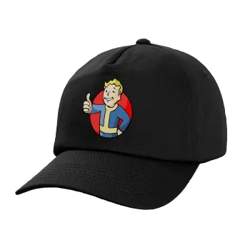 Fallout Vault Boy, Καπέλο παιδικό Baseball, 100% Βαμβακερό,  Μαύρο