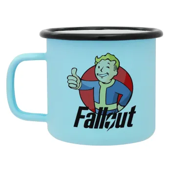 Fallout Vault Boy, Κούπα Μεταλλική εμαγιέ ΜΑΤ σιέλ 360ml