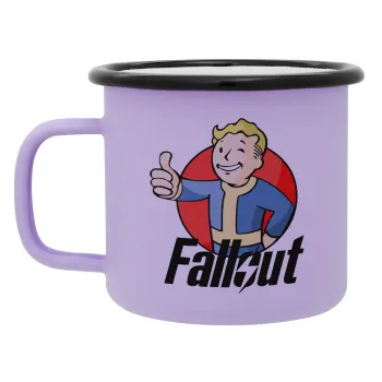 Fallout Vault Boy, Κούπα Μεταλλική εμαγιέ ΜΑΤ Light Pastel Purple 360ml