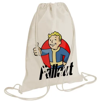 Fallout Vault Boy, Τσάντα πλάτης πουγκί GYMBAG natural (28x40cm)