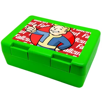 Fallout Vault Boy, Παιδικό δοχείο κολατσιού ΠΡΑΣΙΝΟ 185x128x65mm (BPA free πλαστικό)