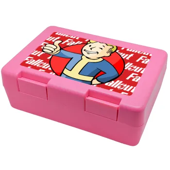Fallout Vault Boy, Παιδικό δοχείο κολατσιού ΡΟΖ 185x128x65mm (BPA free πλαστικό)