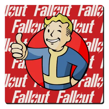Fallout Vault Boy, Τετράγωνο μαγνητάκι ξύλινο 6x6cm