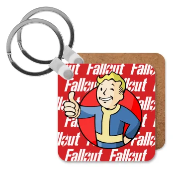 Fallout Vault Boy, Μπρελόκ Ξύλινο τετράγωνο MDF