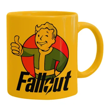 Fallout Vault Boy, Κούπα, κεραμική κίτρινη, 330ml