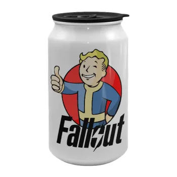 Fallout Vault Boy, Κούπα ταξιδιού μεταλλική με καπάκι (tin-can) 500ml