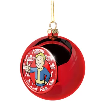 Fallout Vault Boy, Χριστουγεννιάτικη μπάλα δένδρου Κόκκινη 8cm