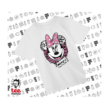 Minnie mouse, Άνετο παιδικό T-Shirt ΛΕΥΚΟ από 100% βαμβάκι, για κάθε μέρα. Vegan & OEKO-TEX πιστοποιημένο.
