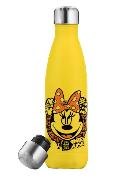 Minnie mouse — Yellow Stainless Steel Metallic Thermos, double-walled, 500ml