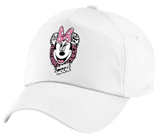 Minnie mouse — Πεντάφυλλο καπέλο Λευκό, 100% Βαμβακερό (Twill), με ρύθμιση, unisex