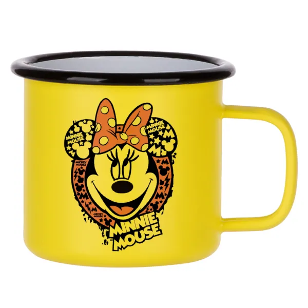 Minnie mouse — Κούπα Μεταλλική εμαγιέ ΜΑΤ Κίτρινη 360ml