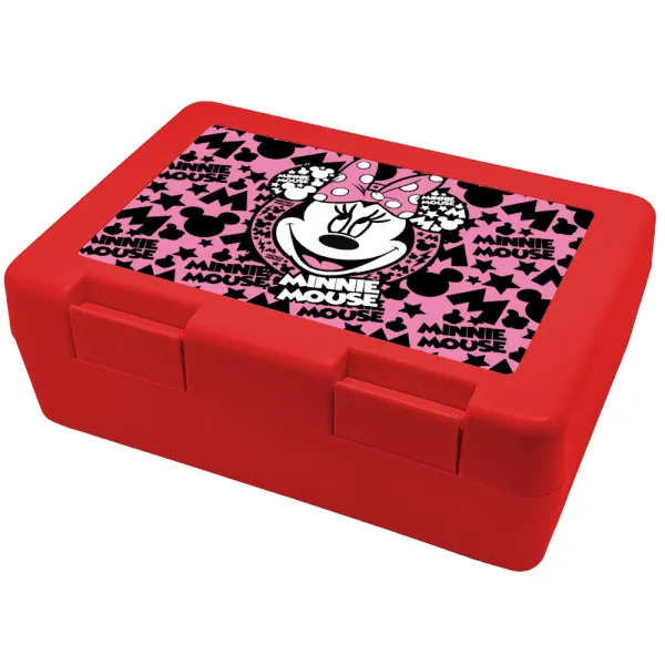 Minnie mouse — Παιδικό δοχείο κολατσιού ΚΟΚΚΙΝΟ 185x128x65mm (BPA free πλαστικό)