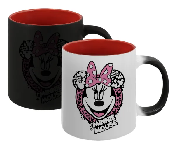 Minnie mouse — Magic mug with red interior, ceramic, 330ml, changes colour with hot drinks