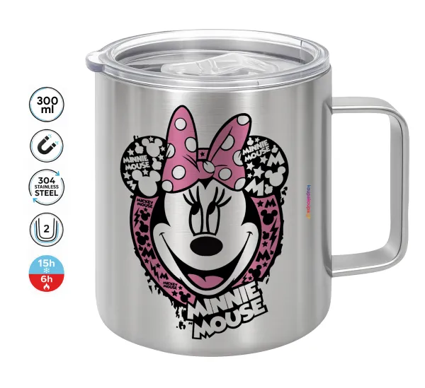 Minnie mouse — Double-walled stainless steel mug 300ml with temperature-retaining lid