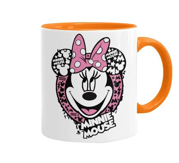 Minnie mouse — Κούπα χρωματιστή πορτοκαλί, κεραμική, 330ml