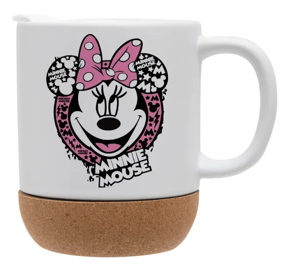 Minnie mouse — Κούπα, κεραμική με βάση φελού και καπάκι (ΜΑΤ), 330ml