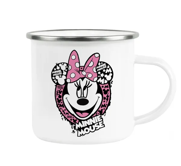 Minnie mouse — Metallic enamel cup white 360ml