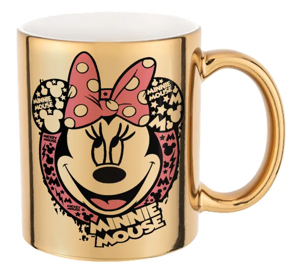 Minnie mouse — Mug ceramic, gold mirror, 330ml