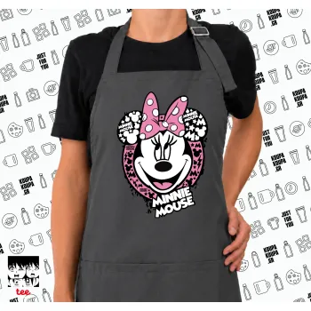 Minnie mouse, Ποδιά μακριά Σεφ ολόσωμη με τσέπες GREY (ΕΝΗΛΙΚΩΝ)