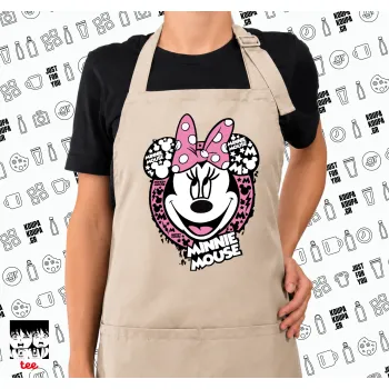 Minnie mouse, Ποδιά μακριά Σεφ ολόσωμη με τσέπες SAND (ΕΝΗΛΙΚΩΝ)