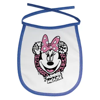 Minnie mouse, Σαλιάρα μωρού αλέκιαστη με κορδόνι Μπλε