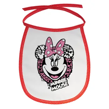Minnie mouse, Σαλιάρα μωρού αλέκιαστη με κορδόνι Κόκκινη