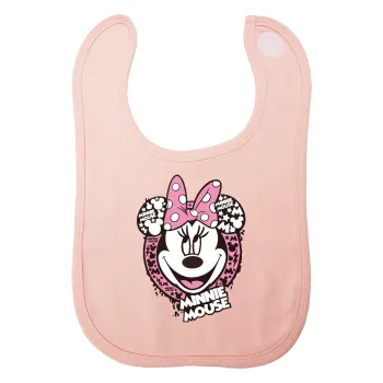 Minnie mouse, Σαλιάρα με Σκρατς ΡΟΖ 100% Organic Cotton (0-18 months)