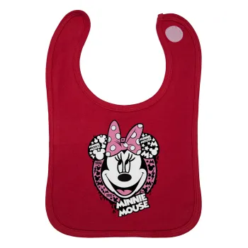 Minnie mouse, Σαλιάρα με Σκρατς Κόκκινη 100% Organic Cotton (0-18 months)
