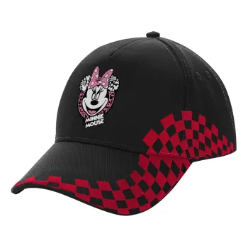 Minnie mouse, Adult Cap RACING Ultimate Black/Red, (100% COTTON DRILL, ADULT, UNISEX, ONE SIZE)