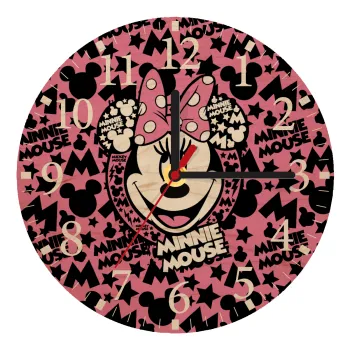 Minnie mouse, Ρολόι τοίχου ξύλινο plywood (20cm)