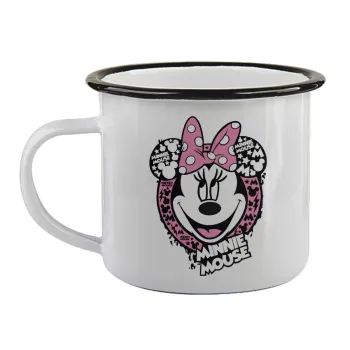 Minnie mouse, Κούπα εμαγιέ με μαύρο χείλος 360ml
