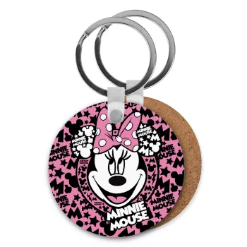 Minnie mouse, Μπρελόκ Ξύλινο στρογγυλό MDF Φ5cm