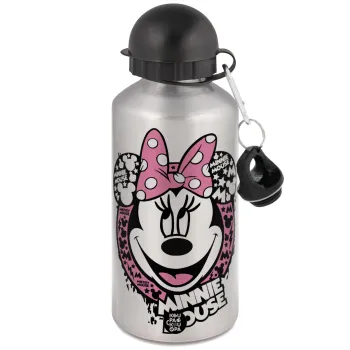 Minnie mouse, Metallic water jug, Silver, aluminum 500ml
