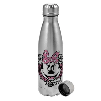 Minnie mouse, Metallic water bottle, stainless steel, 750ml