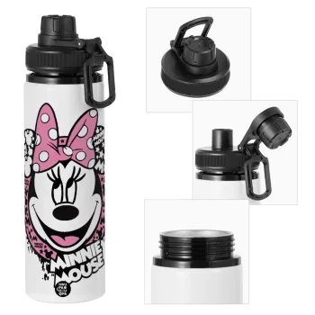 Minnie mouse, Metal water bottle with safety cap, aluminum 850ml