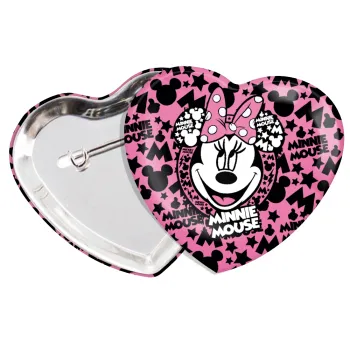 Minnie mouse, Κονκάρδα παραμάνα καρδιά (57x52mm)