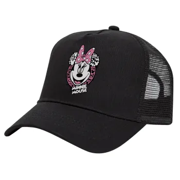 Minnie mouse, Καπέλο Trucker με Δίχτυ, Μαύρο, (ΒΑΜΒΑΚΕΡΟ, ΠΑΙΔΙΚΟ, UNISEX, ONE SIZE)