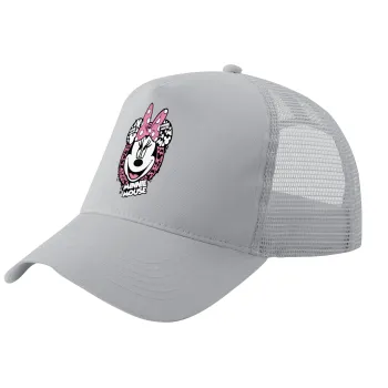Minnie mouse, Trucker Hat with Mesh, GREY, (COTTON, KIDS, UNISEX, ONE SIZE)