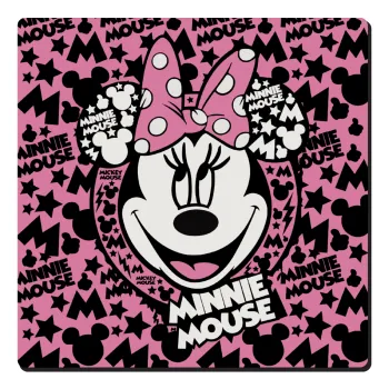 Minnie mouse, Τετράγωνο μαγνητάκι ξύλινο 6x6cm
