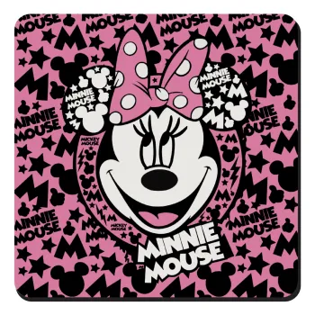 Minnie mouse, Τετράγωνο μαγνητάκι ξύλινο 9x9cm