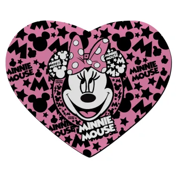 Minnie mouse, Mousepad heart 23x20cm