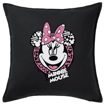 Minnie mouse, Sofa cushion black 50x50cm includes filling