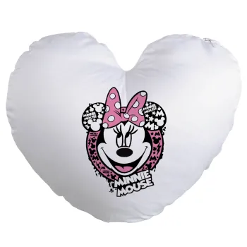 Minnie mouse, Μαξιλάρι καναπέ καρδιά 40x40cm περιέχεται το  γέμισμα