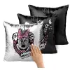 Μαξιλάρι καναπέ Μαγικό Μαύρο με πούλιες 40x40cm περιέχεται το γέμισμα
